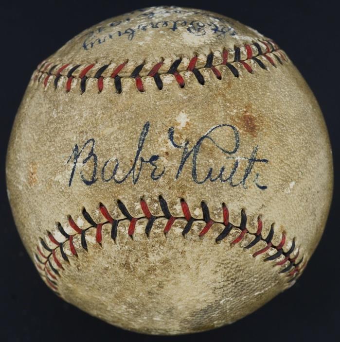 Bold 1930 Babe Ruth Single Signed Autographed ONL Baseball PSA/DNA LOA #AD03408