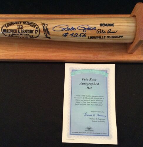 PETE ROSE SIGNED BAT W/ Display Case #4256  And COA