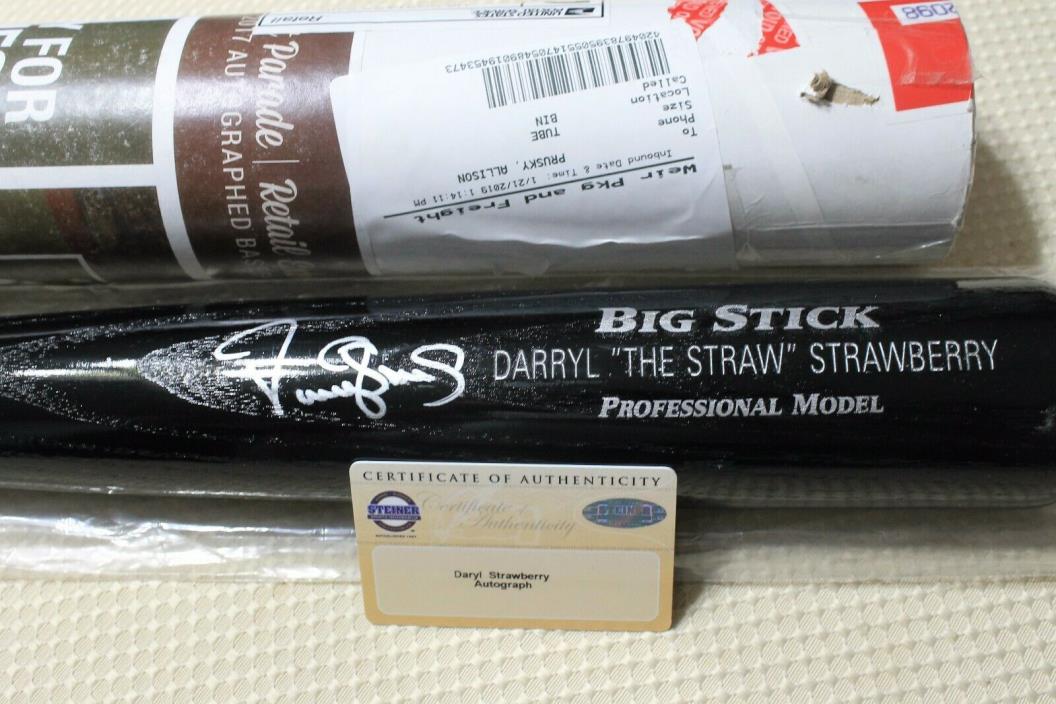 Darryl The Straw Strawberry Autograph Hit Parade Baseball Bat