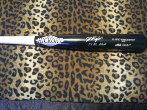 Mike Trout MLB Authenticated Autographed Game Model Old Hickory Bat