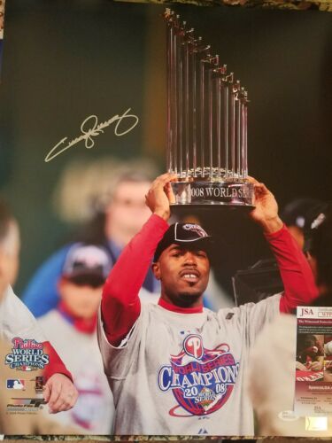 Jimmy Rollins Autograph Signed Phillies 16x20 Photograph JSA Witness 08 WSC