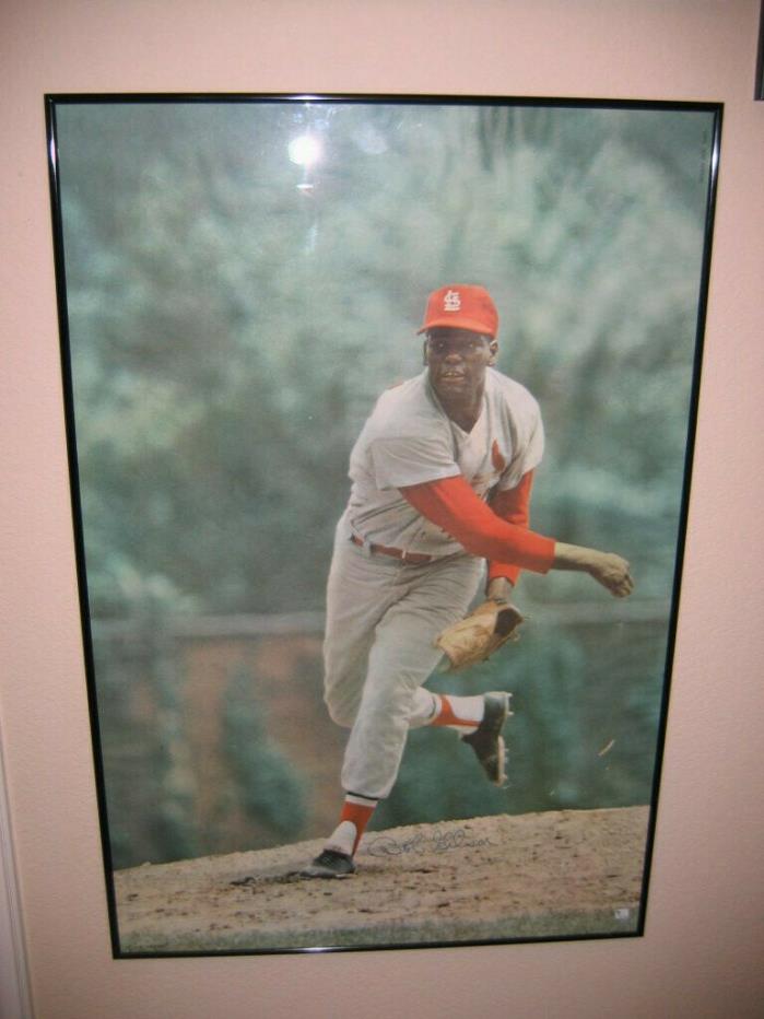 * BOB GIBSON * St. Louis Cardinals signed vintage 1968 Sports Illustrated 2'x3'