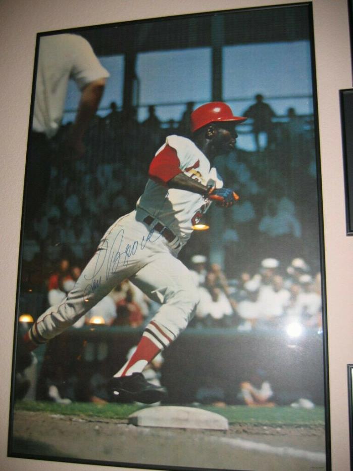 * LOU BROCK * Stl. Cardinals signed vintage 1968 Sports Illustrated 2'x3' poster