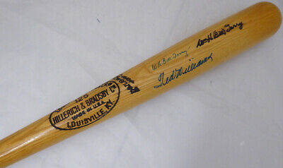 Ted Williams & Bill Terry Autographed Slugger Bat Red Sox Beckett A88579