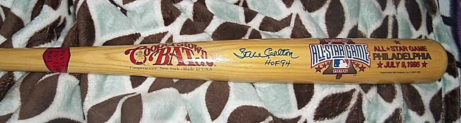 Phillies STEVE CARLTON signed Cooperstown Bat Co. Baseball Bat w/COA '96 AS GAME