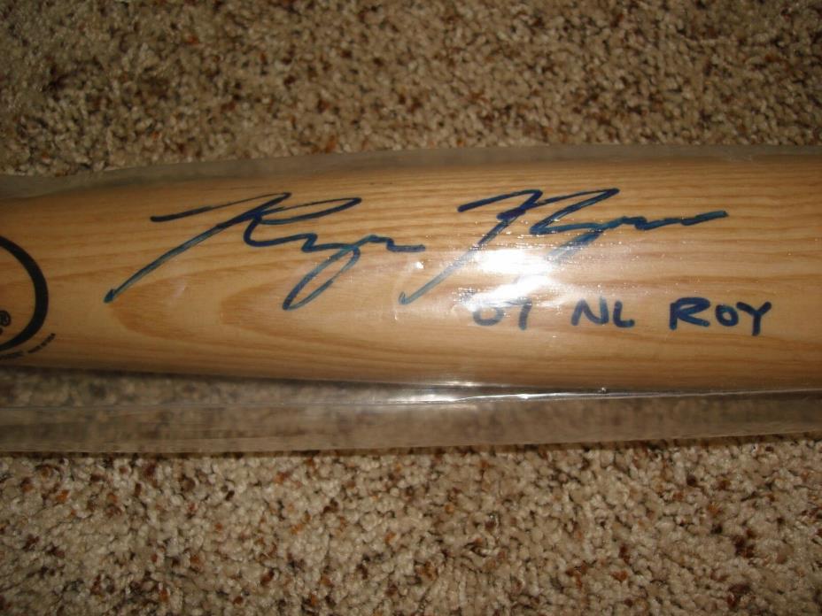 2007 Ryan Braun Signed Auto Bat '07 NL ROY Inscription Brewers Mikita COA