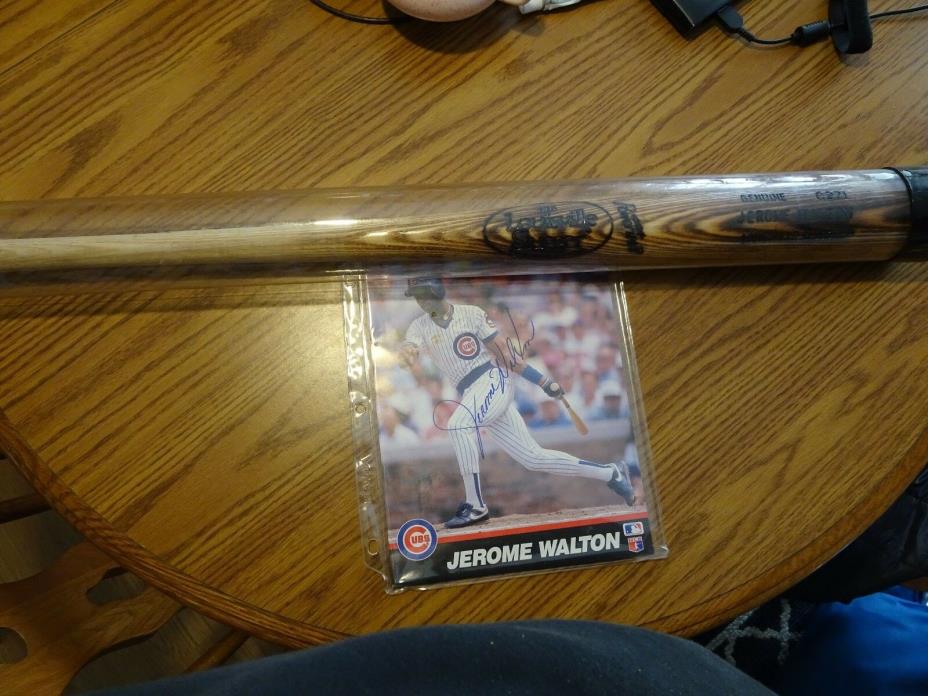 Jerome Walton Autographed Photo & Powerized Louisville Slugger Bat Chicago Cubs