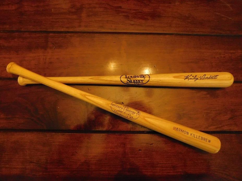 Vtg.PAIR  LOUISVILLE SLUGGER MINI BATS / MINNESOTA TWINS / KILLEBREW / PUCKETT