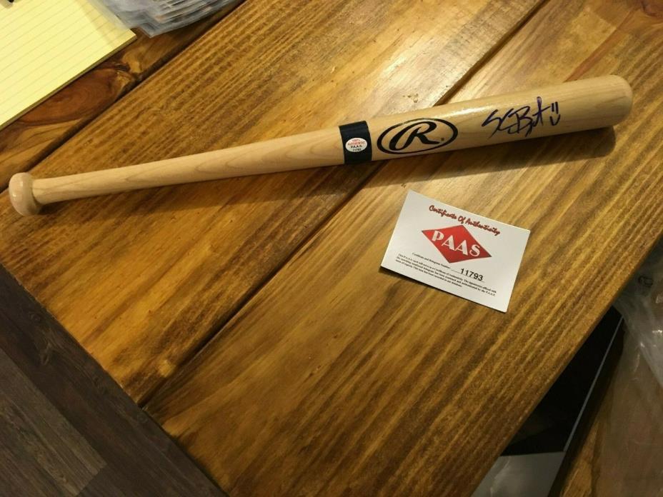 Kris Bryant Chicago Cubs MLB Autographed Mini Baseball Bat with COA