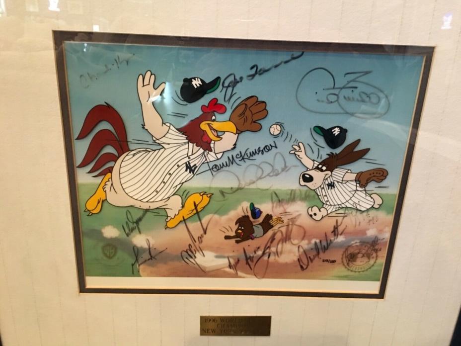 NY Yankees ‘96 World Series Champions Signed Looney Tunes “Squeeze Play” Cel