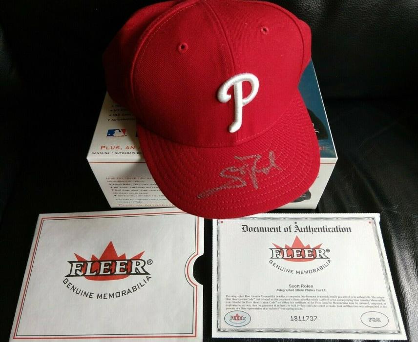 SCOTT ROLEN 2001 FLEER LEGACY SIGNED NEW ERA MLB CAP PHILADELPHIA PHILLIES HAT