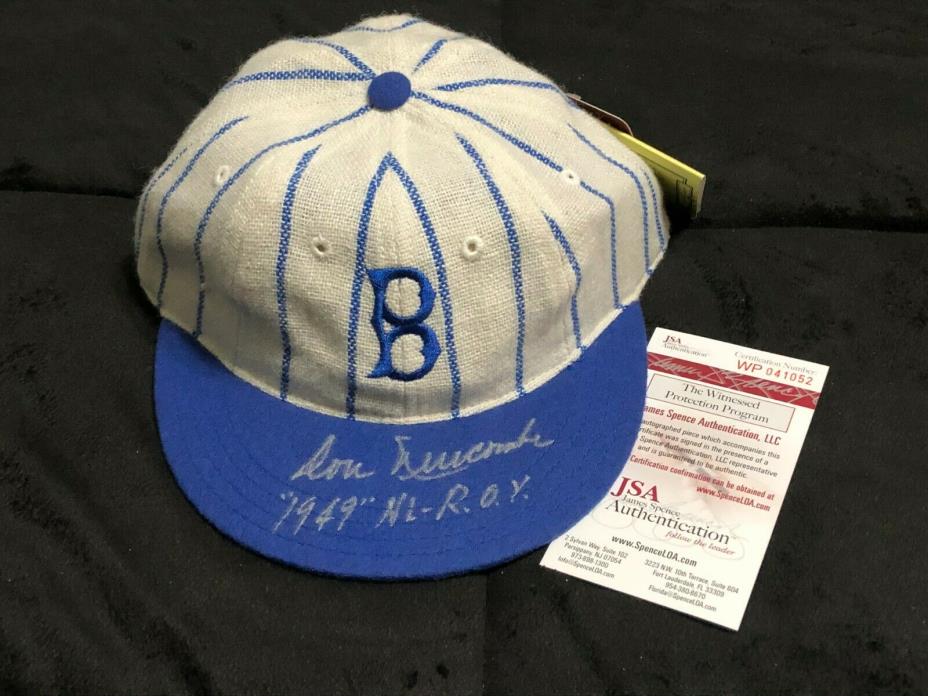 Don Newcombe Signed Brooklyn Dodgers Cooperstown Collection Hat 