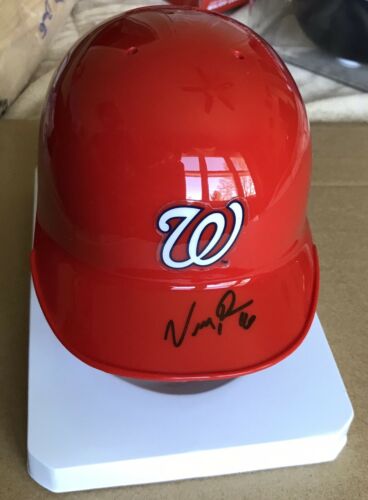 GEM! Victor Robles SIGNED Washington Nationals Baseball Mini Helmet 2- JSA COA