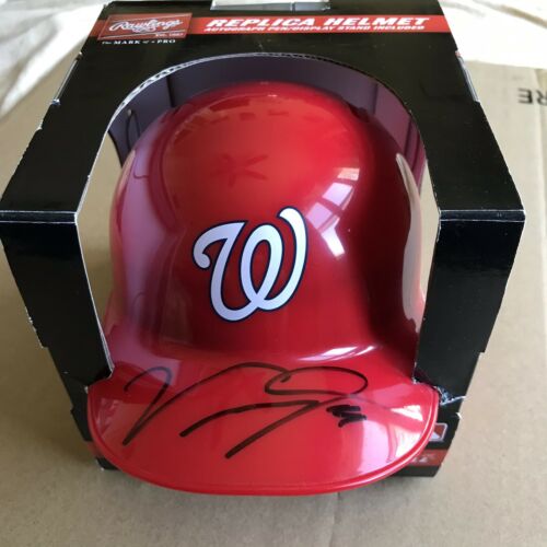 GEM! Victor Robles SIGNED Washington Nationals Baseball Mini Helmet 1- JSA COA