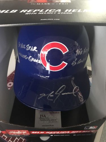 Mark Grace Signed MLB Batting Helmet 4 Inscriptions JSA Autographed Cubs