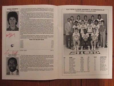 1986 Southern Illinois Women's Basketball Guide(12 Sign/WENDY HEDBERG/LORI BLADE