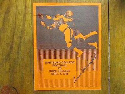 DON  CANFIELD (Died  in  1996)  Signed  1985  Wartburg College  Football Program