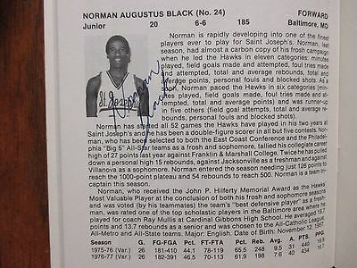 1977-78  St. Joseph's Men's Basketball Guide(13 Signed/HARRY BOOTH/NORMAN BLACK)