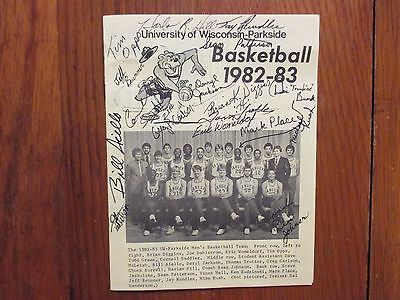 1982 Wisconsin-Parkside Mens Basketball Program(17 Sign/REES JOHNSON/HARLAN HILL