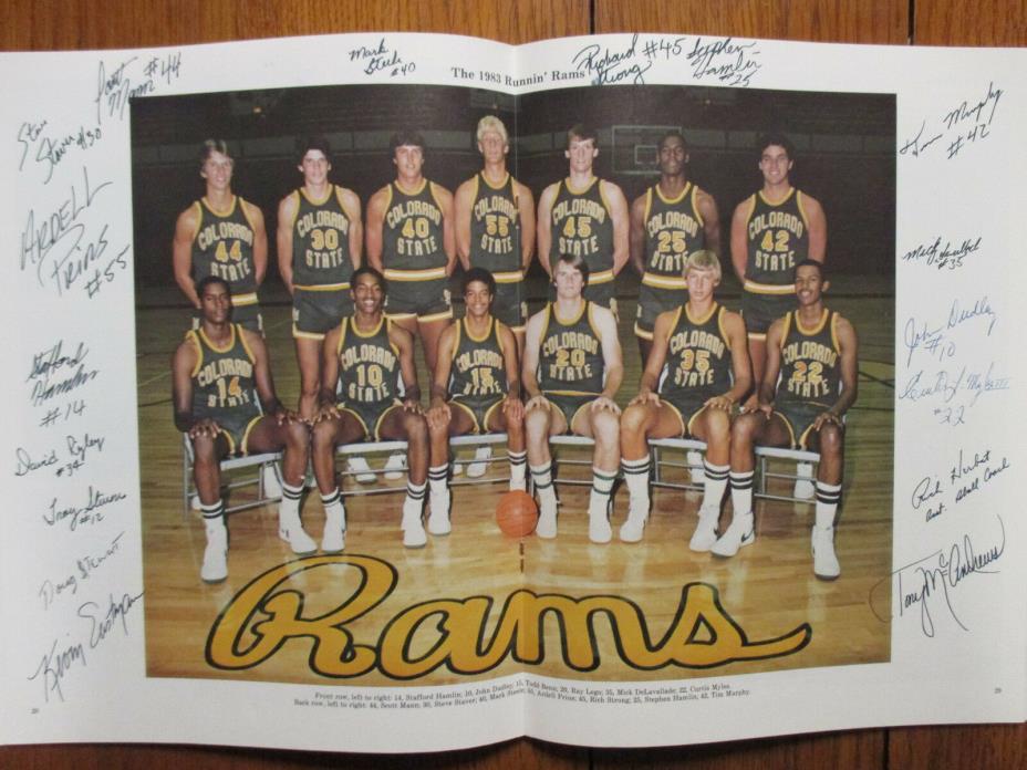 1982 Colorado State Men's Basketball Guide(18 Sign/w/TONY McANDREWS/MARK STEELE)