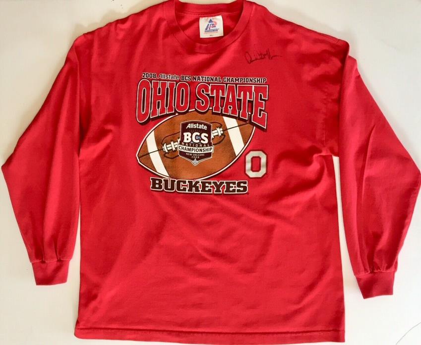 2008 Ohio State Buckeyes Archie Griffin Signed National Championship XL LS Shirt