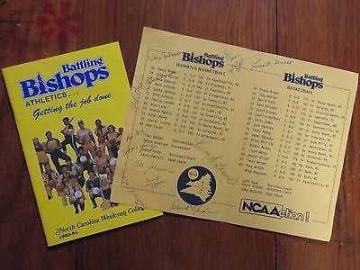 1983-84 NC Wesleyan Women Basketball Program(13 Signed/LAURA FERRELL/ETHEL PERRY