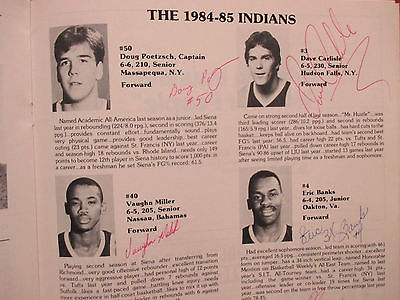 1984 Siena College Mens Basketball Program(18 Signed/JOHN GRIFFIN/DOUG POETZSCH)