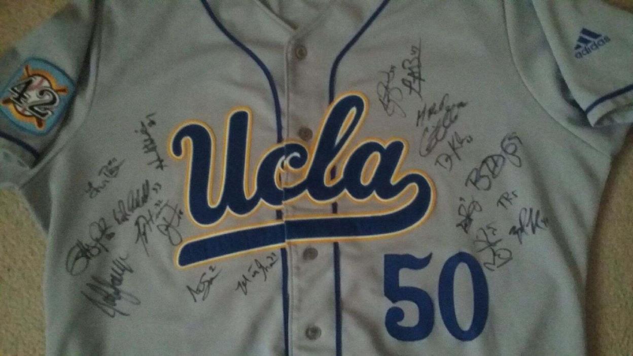 Gerrit Cole Trevor Bauer 2010 UCLA Team Signed Baseball Jersey CWS Auto Autograp