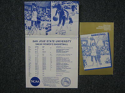 1982-83 SAN JOSE STATE Lady Spartans Media  Guide/Signed  Poster (SHEILA  BROWN)