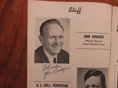 JOHN  BRIDGERS (Died in 2006) Signed 1962  Baylor  University Football Program