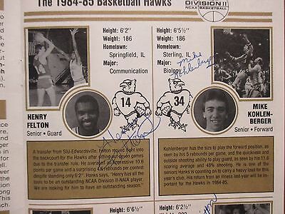 1984 Quincy College Men's Basketball Guide(15 Signed/SHERRILL HANKS/HENRY FELTON