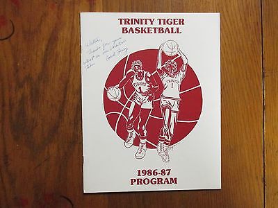 1986-87 TRINITY University Basketball Guide(10 Signed/DUANE HENRY/JOHN SPILLANE)
