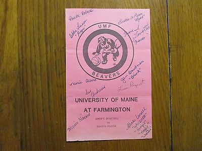 1982 Maine-Farmington Wom Basketball Program(13 Sig/ESTELLA McLEAN/MARY JO JABAR