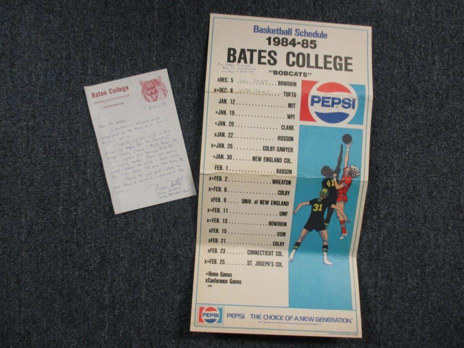 1984 Bates Women Basketball Poster(14 Sign/DEB SULLIVAN/w/DIANE BOETTCHER Letter