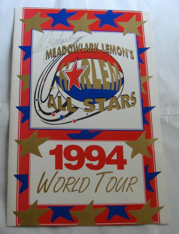 Meadolark Lemon, LaMonte Robinson Signed Brochure, Harlem All Stars 1994 13x8.5