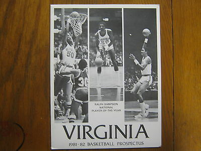 1981-82  Virginia Cavaliers Women's Basketball Prospectus (DEBBIE RYAN)
