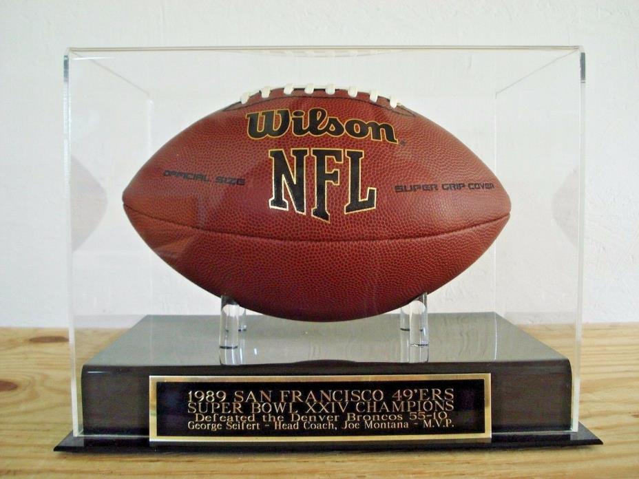 Football Display Case For Your San Francisco 49ers Super Bowl 24 Signed Football