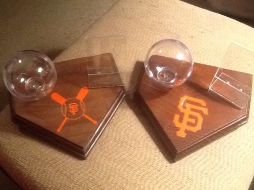 San Francisco Giants Autographed Baseball & Card Holder Display (Choice)
