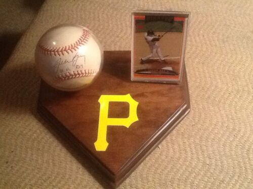 Pittsburg Pirates Autographed Baseball & Card Holder Display