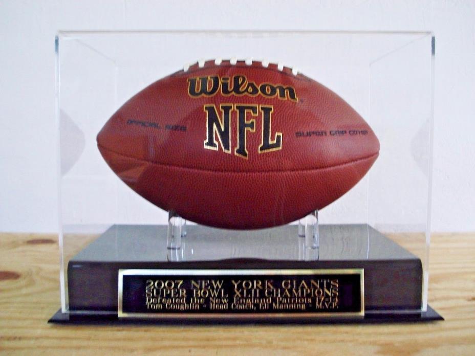 Football Display Case For Your New York Giants Super Bowl 42 Signed Football