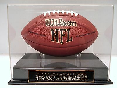 Display Case For A Troy Polamalu Pittsburgh Steelers Autographed Football