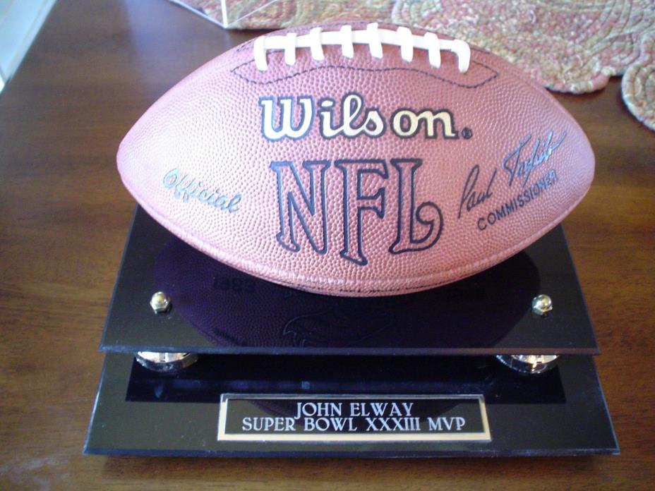 John Elway NFL Broncos Signed Super Bowl XXXIII Football MVP