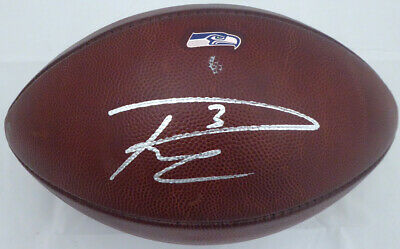 Russell Wilson Autographed Seahawks Game Used NFL Leather Football RW Holo 46003