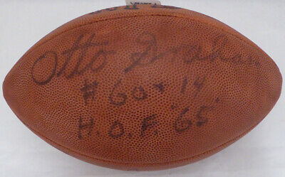 Browns Greats Autographed NFL Leather Football 3 Sigs Graham Beckett A77191