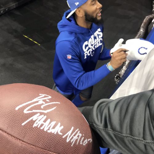Darius Leonard Signed NFL Football Inscribed “Maniac Nation” Colts Autograph