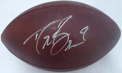 Drew Brees Autographed Saints Game Used NFL Leather Football Beckett F98256