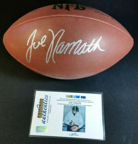 JOE NAMATH SIGNED NFL FOOTBALL w/ COA AUTO/SIGNATURE GRIDIRON AUTHENTICS SIGNING