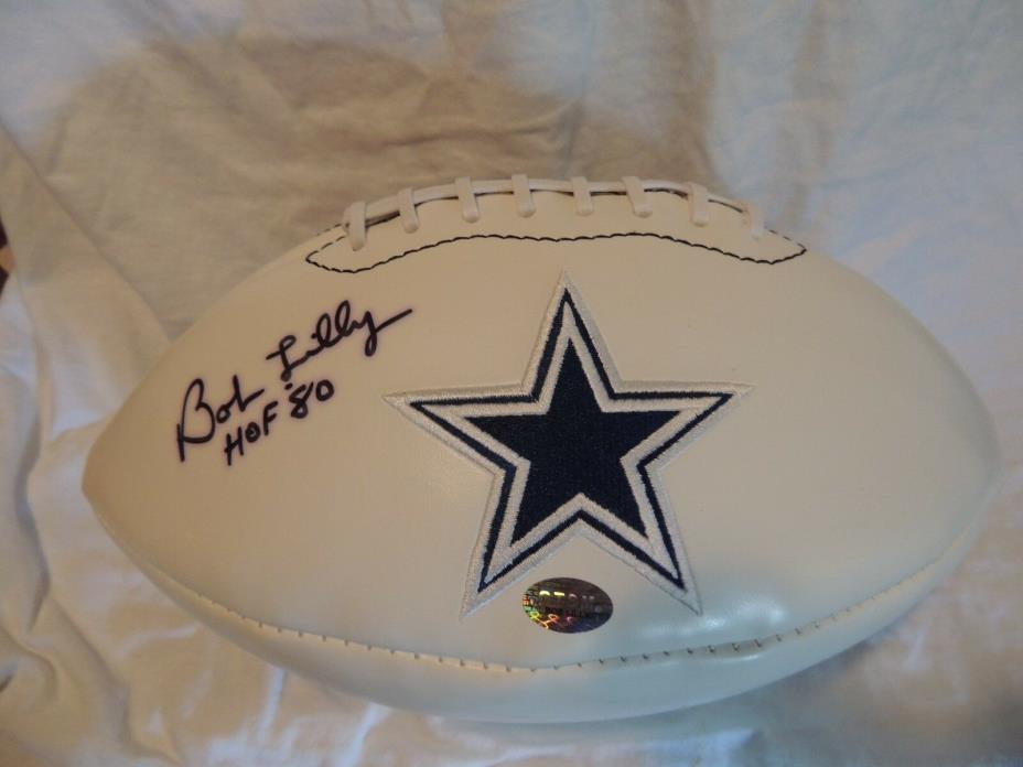 Bob Lilly Autograph Dallas Cowboy Football HOF 80