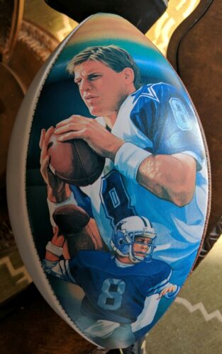 Troy Aikman Wilson Football Official Litho ART Painting RARE Dallas Cowboys HOF