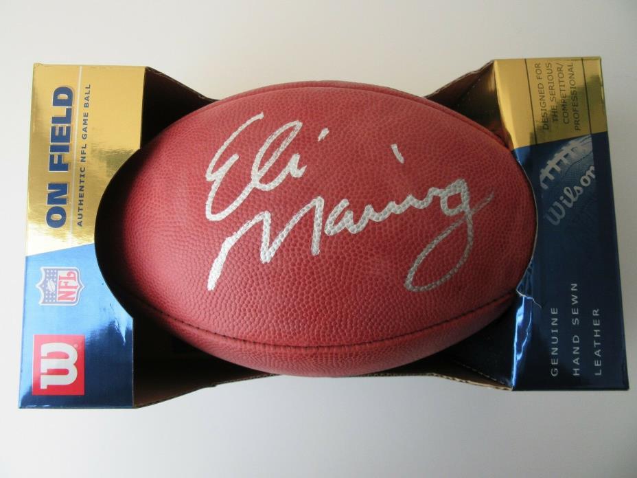 Eli Manning Signed Wilson Authentic NFL Game Football COA Steiner - Brand New
